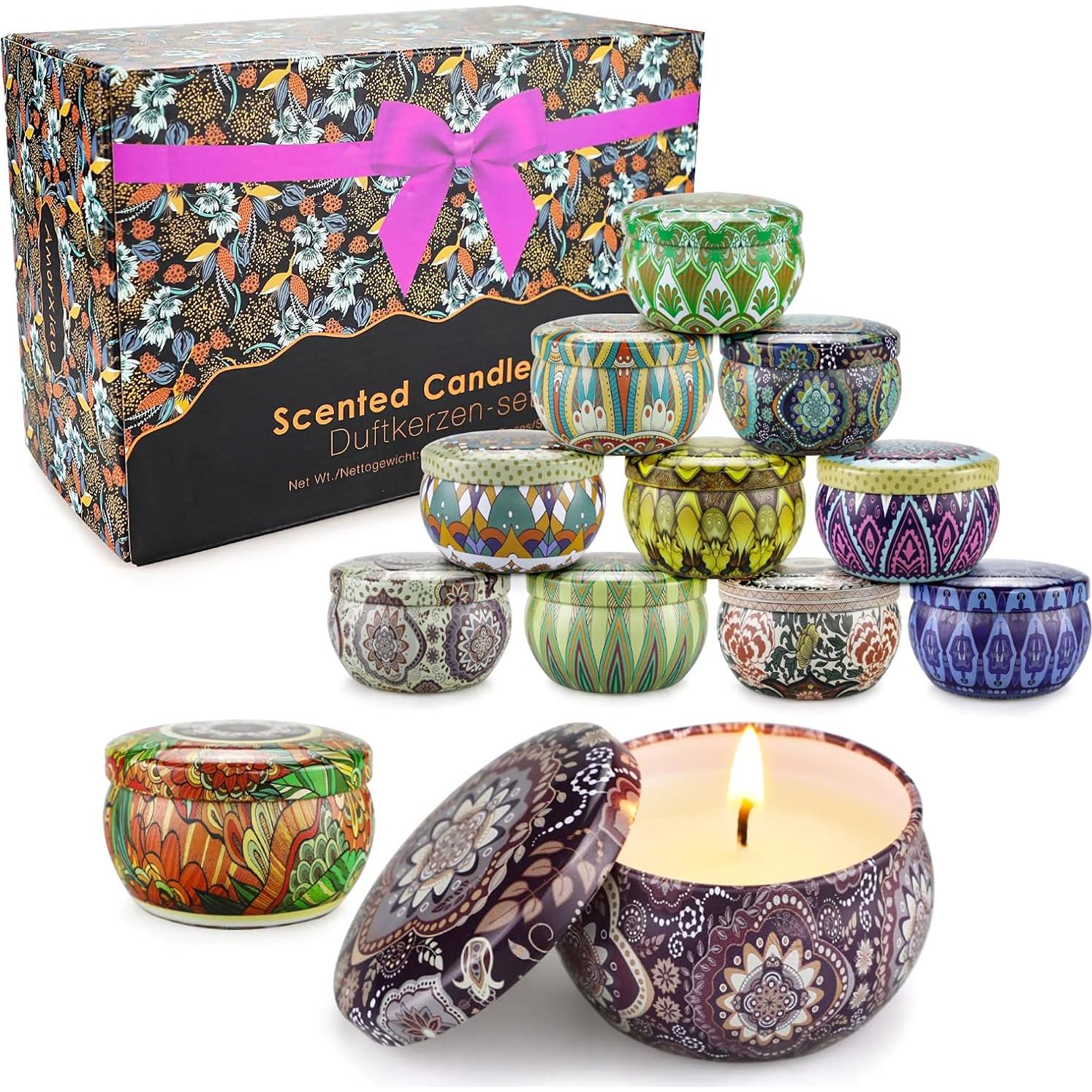 Conjunto de 12 Velas Aromatizadas JXDLSQ de Cera de Soja