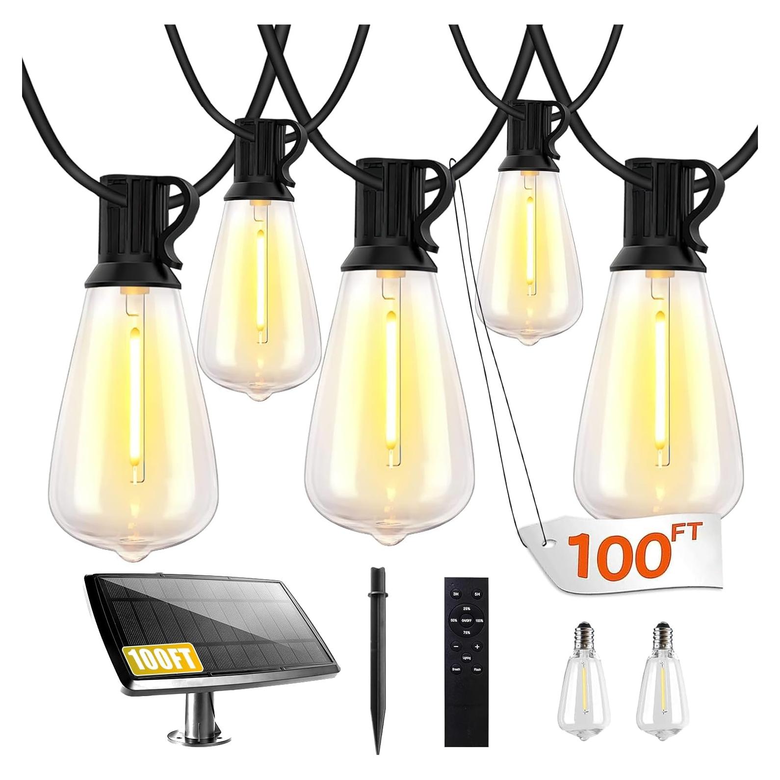 Luces de Cadena Solares Bdrofn 30+2 Bombillas 100FT