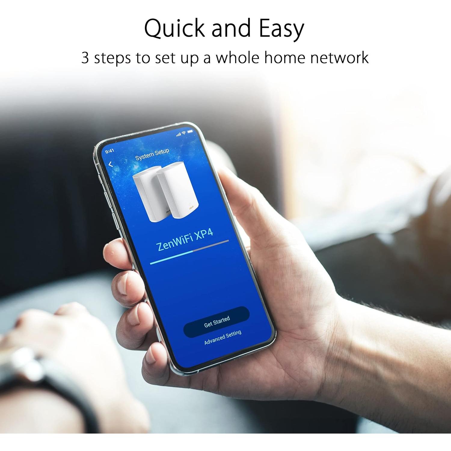 Sistema WiFi 6 Mesh ASUS ZenWiFi AX (XP4) - Cobertura 255 m²