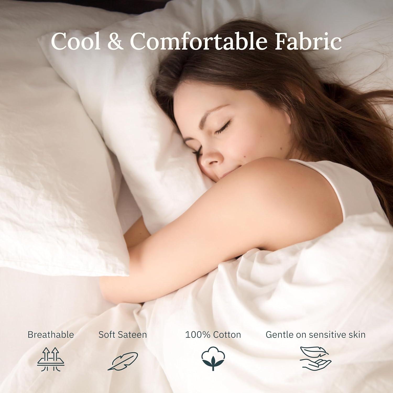 Sábana plana Twin California Design Den 400 hilos 100% algodón - Blanco