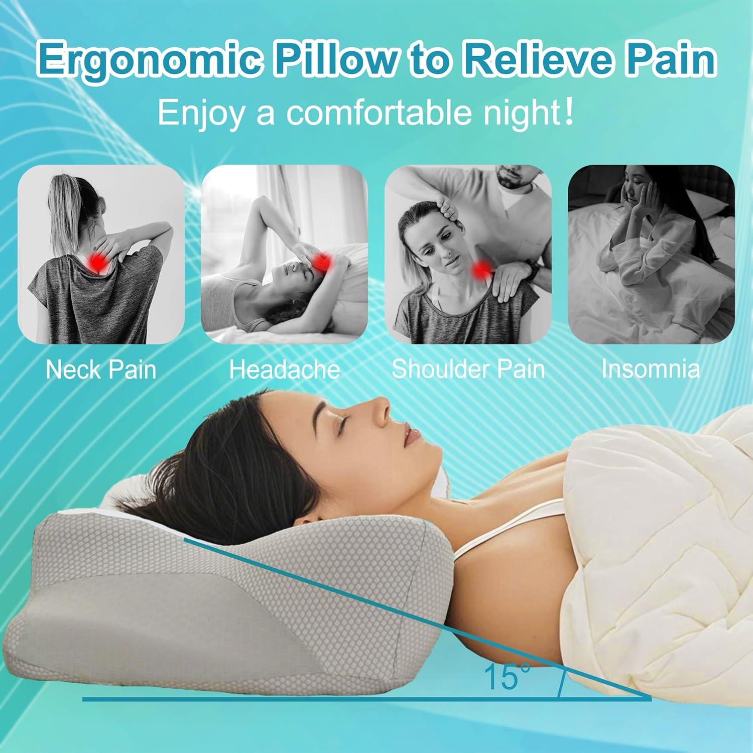 Almohada Cervical Ergonómica XWZO 61x37.8cm Gris