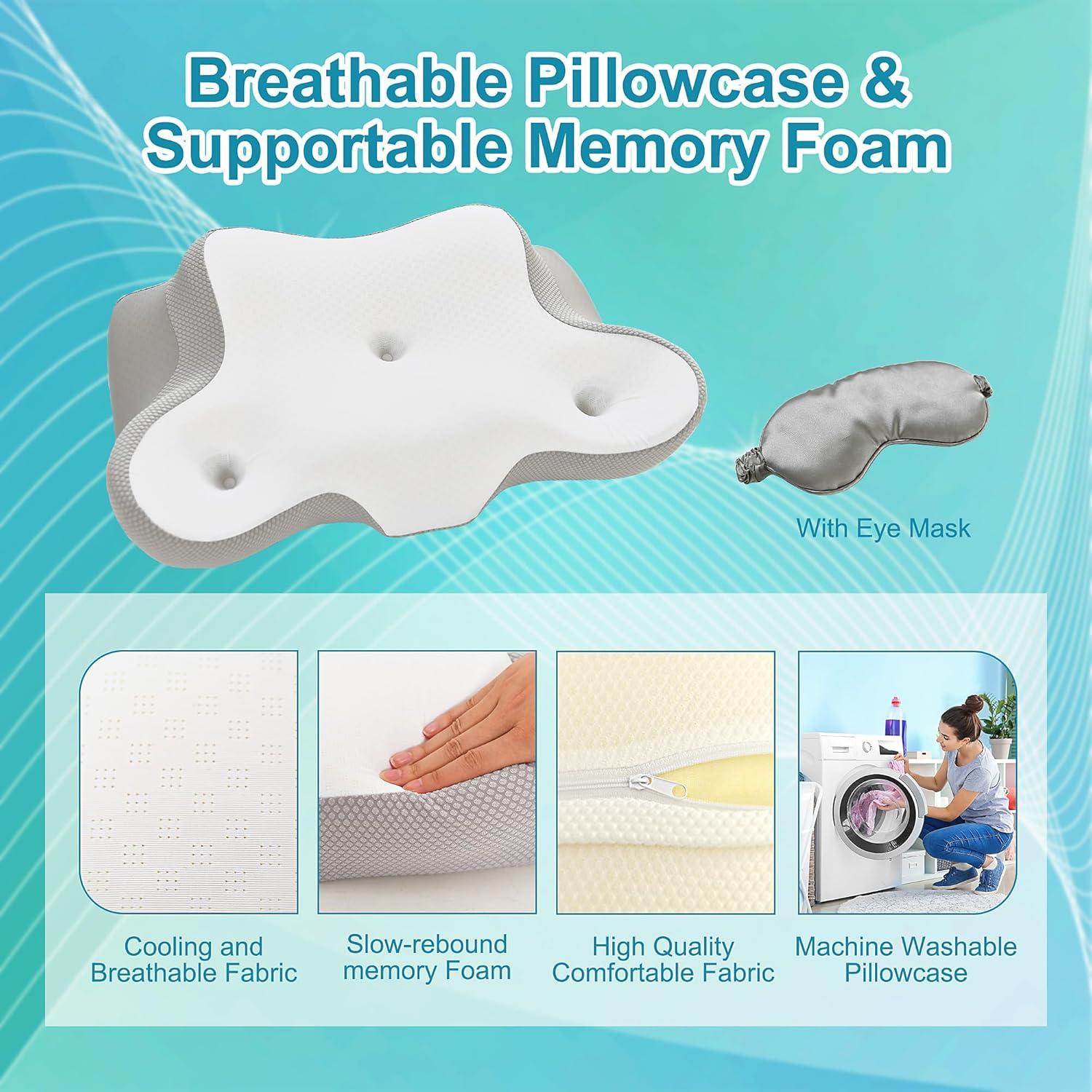 Almohada Cervical Ergonómica XWZO 61x37.8cm Gris