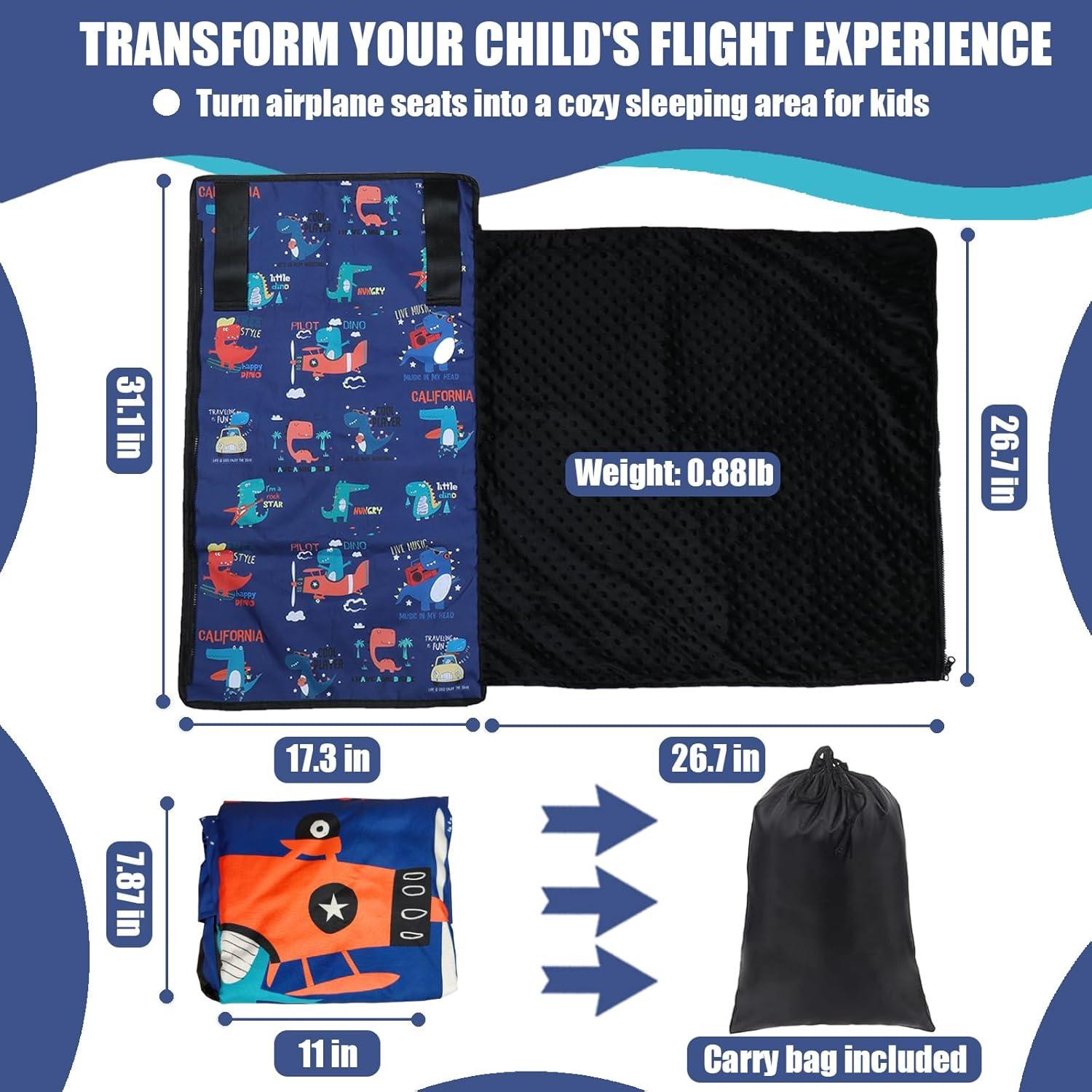 Cama de avión para niños TIOPVIOK con colcha suave azul