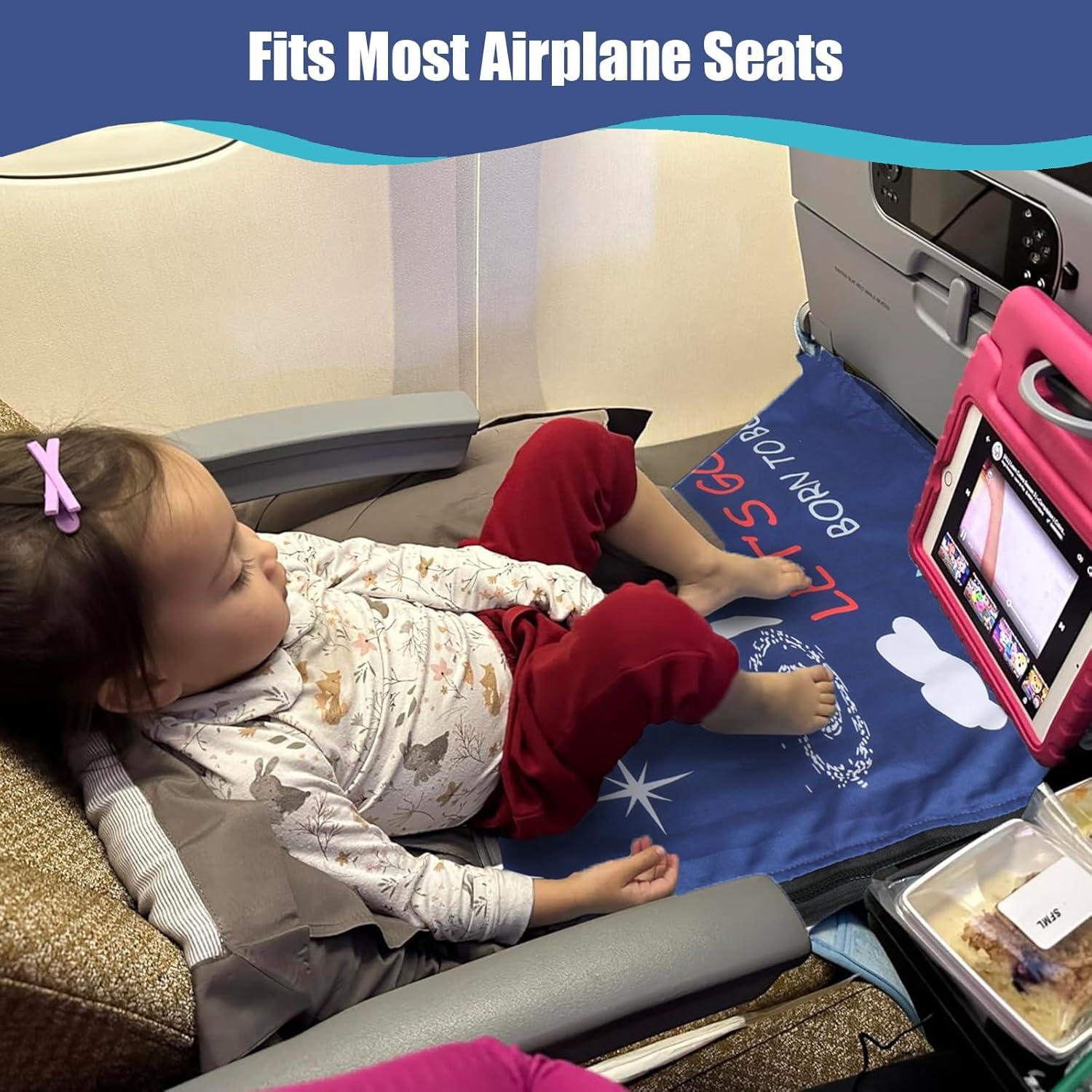 Cama de avión para niños TIOPVIOK con colcha suave azul