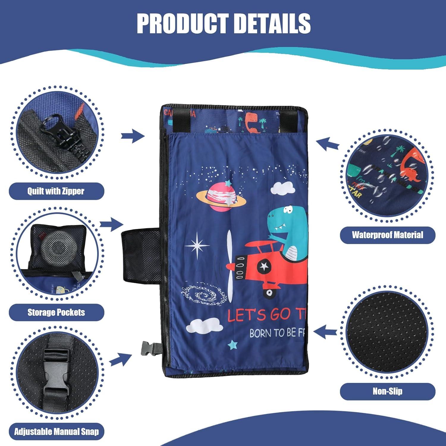 Cama de avión para niños TIOPVIOK con colcha suave azul