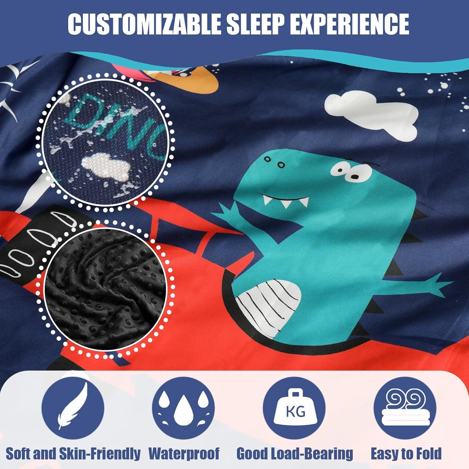 Cama de avión para niños TIOPVIOK con colcha suave azul