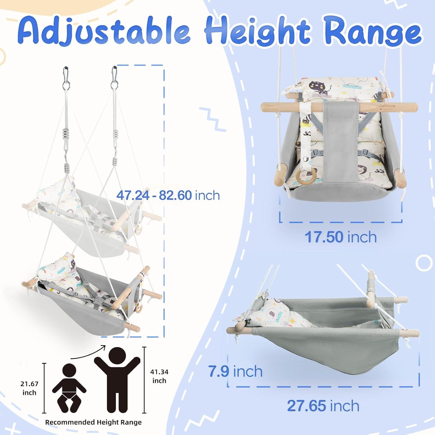Columpio para Bebés Gladswing de Algodón con Seguridad - Animalito