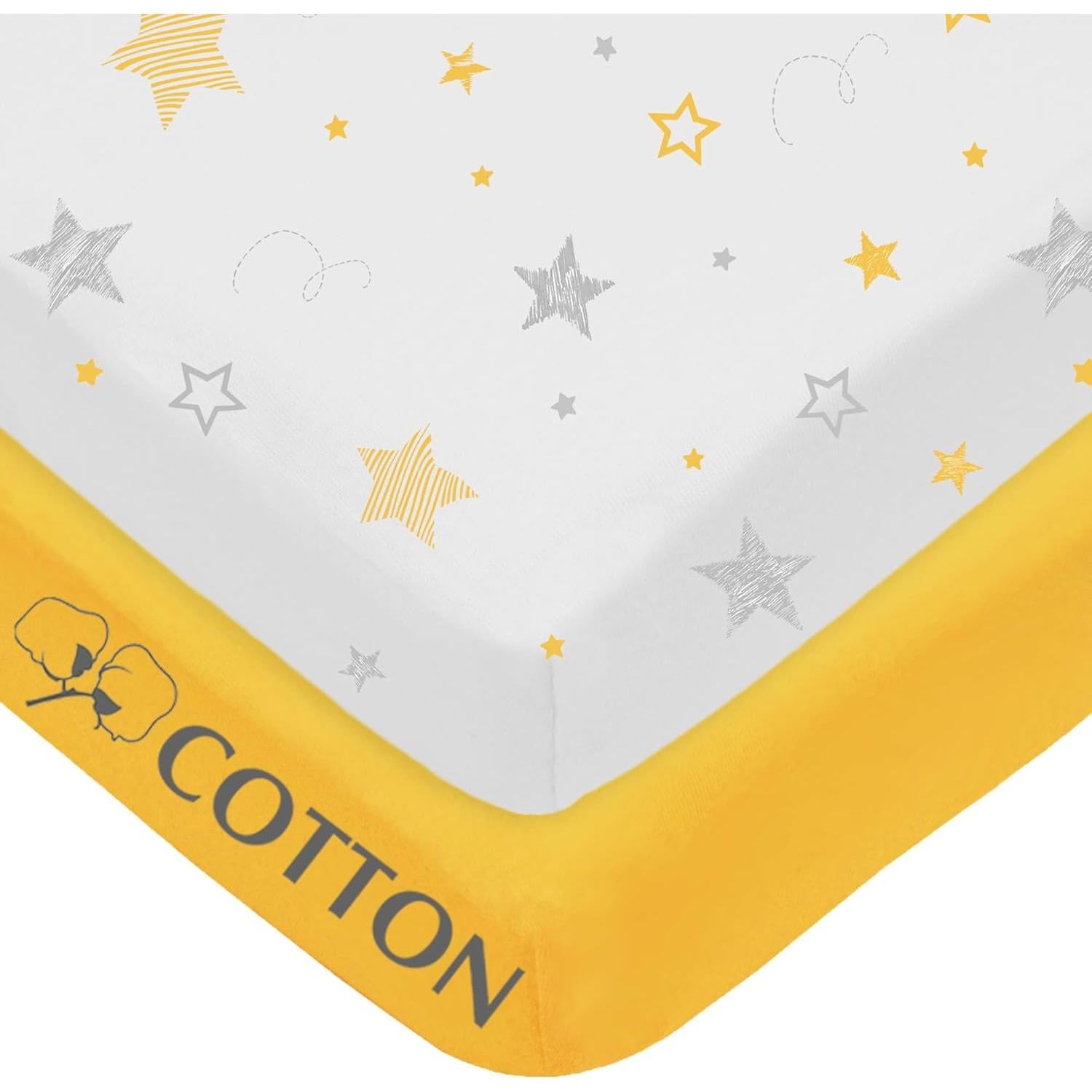 Sábanas Ajustadas de Cuna Mini 100% Algodón Compañía Americana 2 Piezas