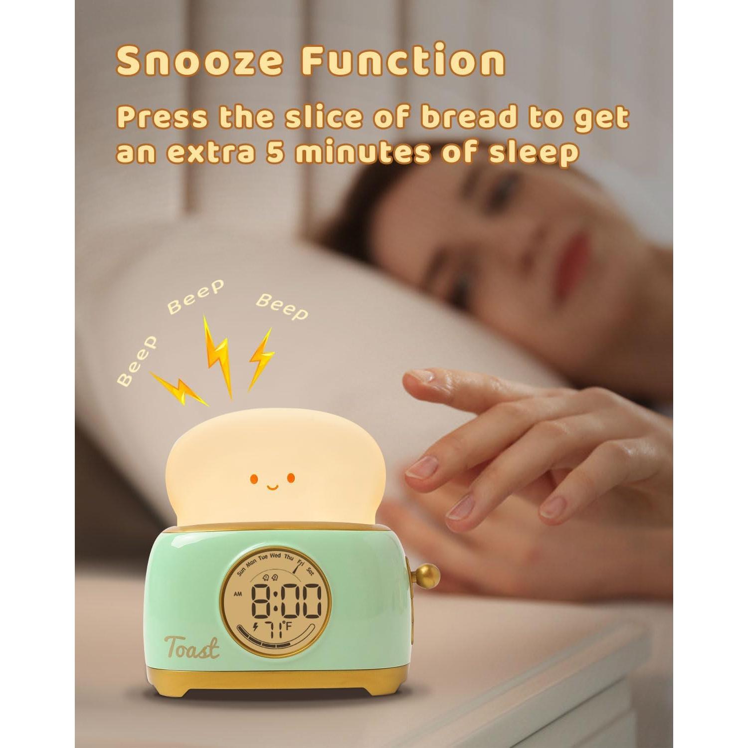 Reloj Despertador Infantil BANDIANCY Tostadora Verde 3 Alarmas