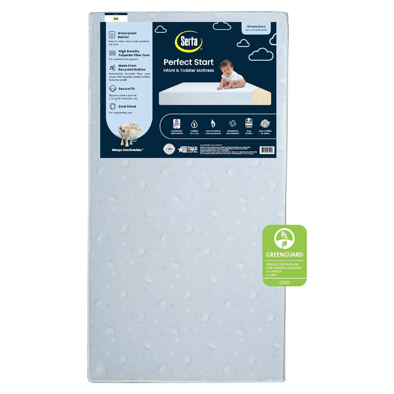 Colchón para cuna Serta Perfect Start - Impermeable 15.24 cm