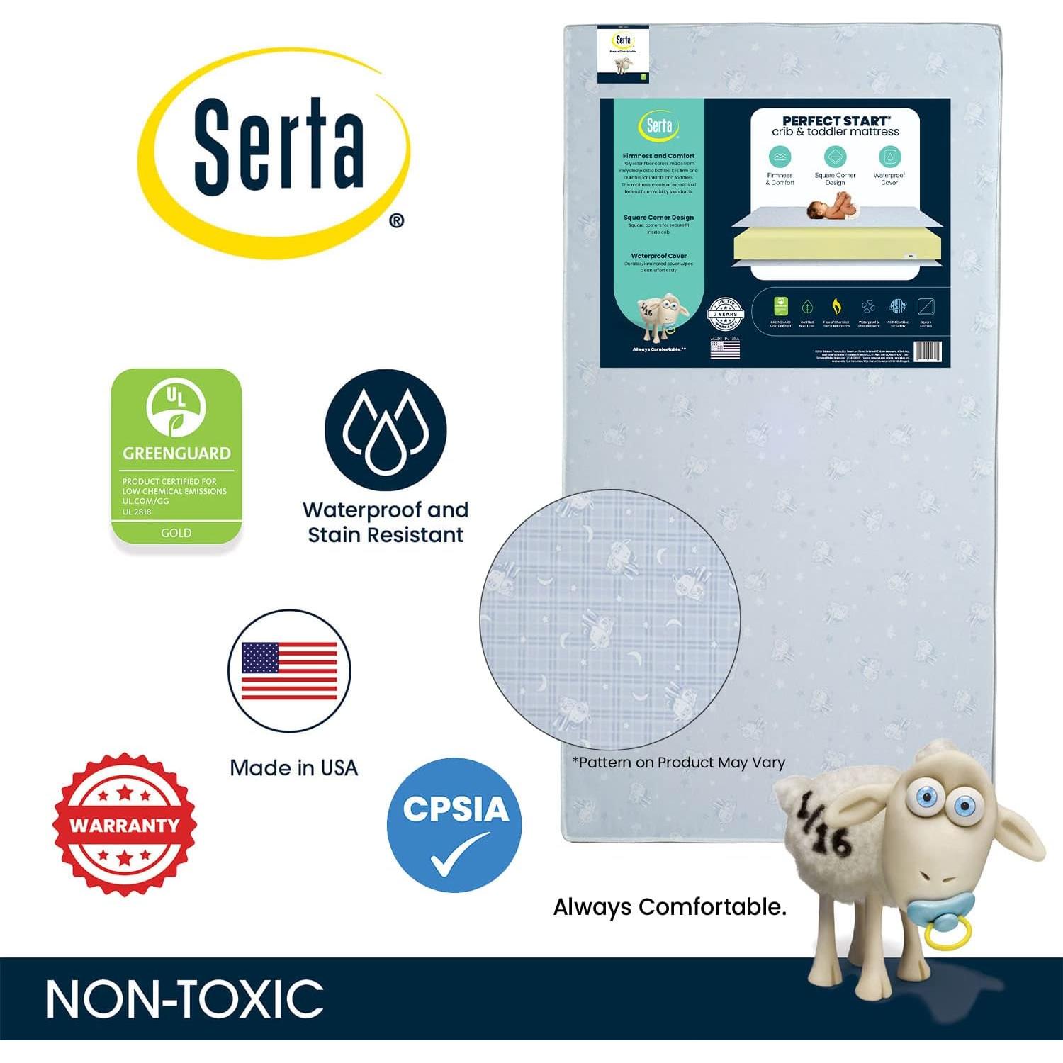 Colchón para cuna Serta Perfect Start - Impermeable 15.24 cm