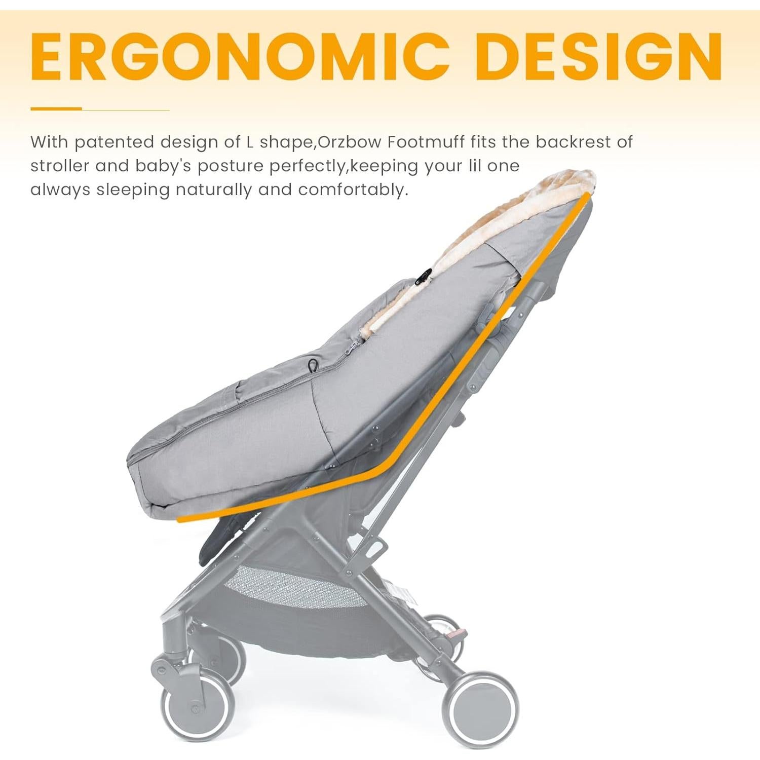 Saco de pies Orzbow X-Large Gris claro para bebé - A prueba de clima