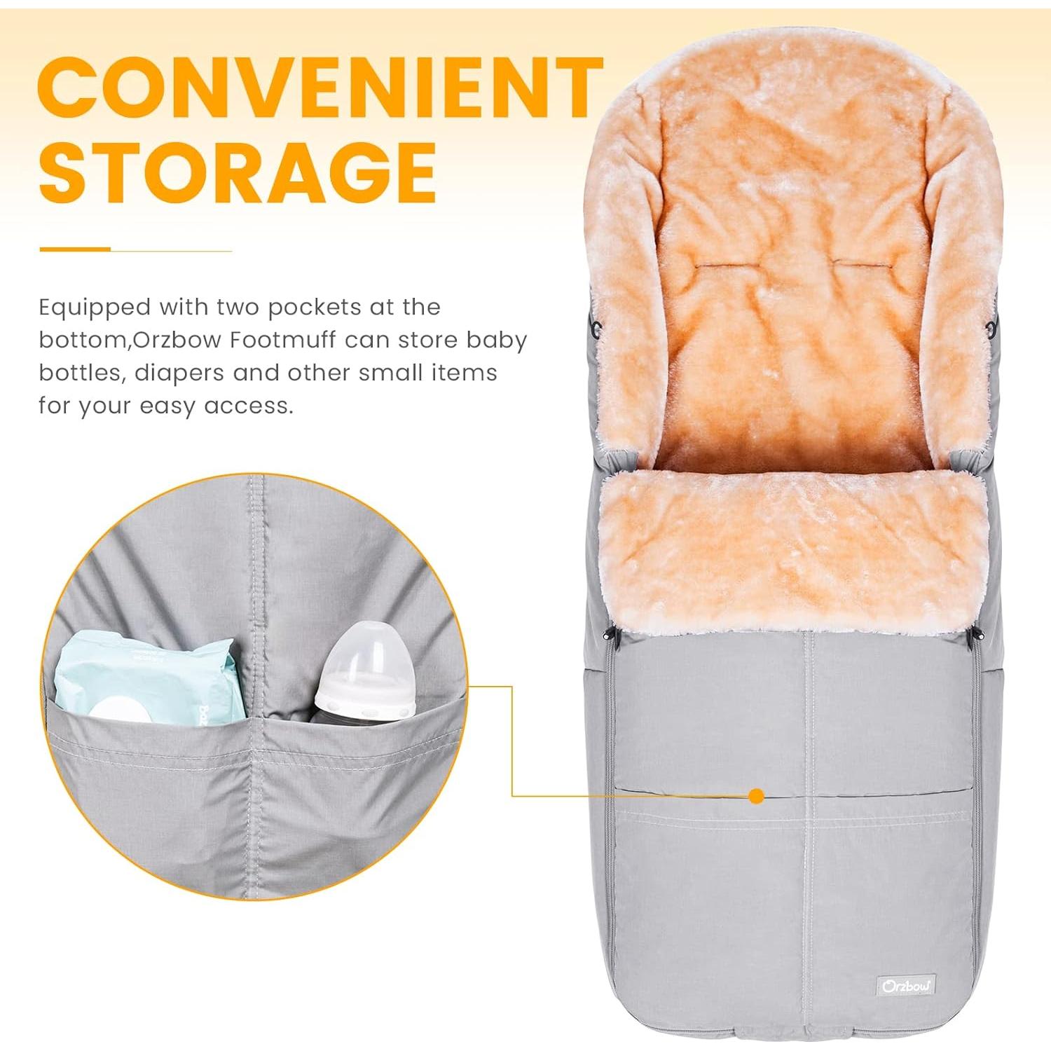 Saco de pies Orzbow X-Large Gris claro para bebé - A prueba de clima