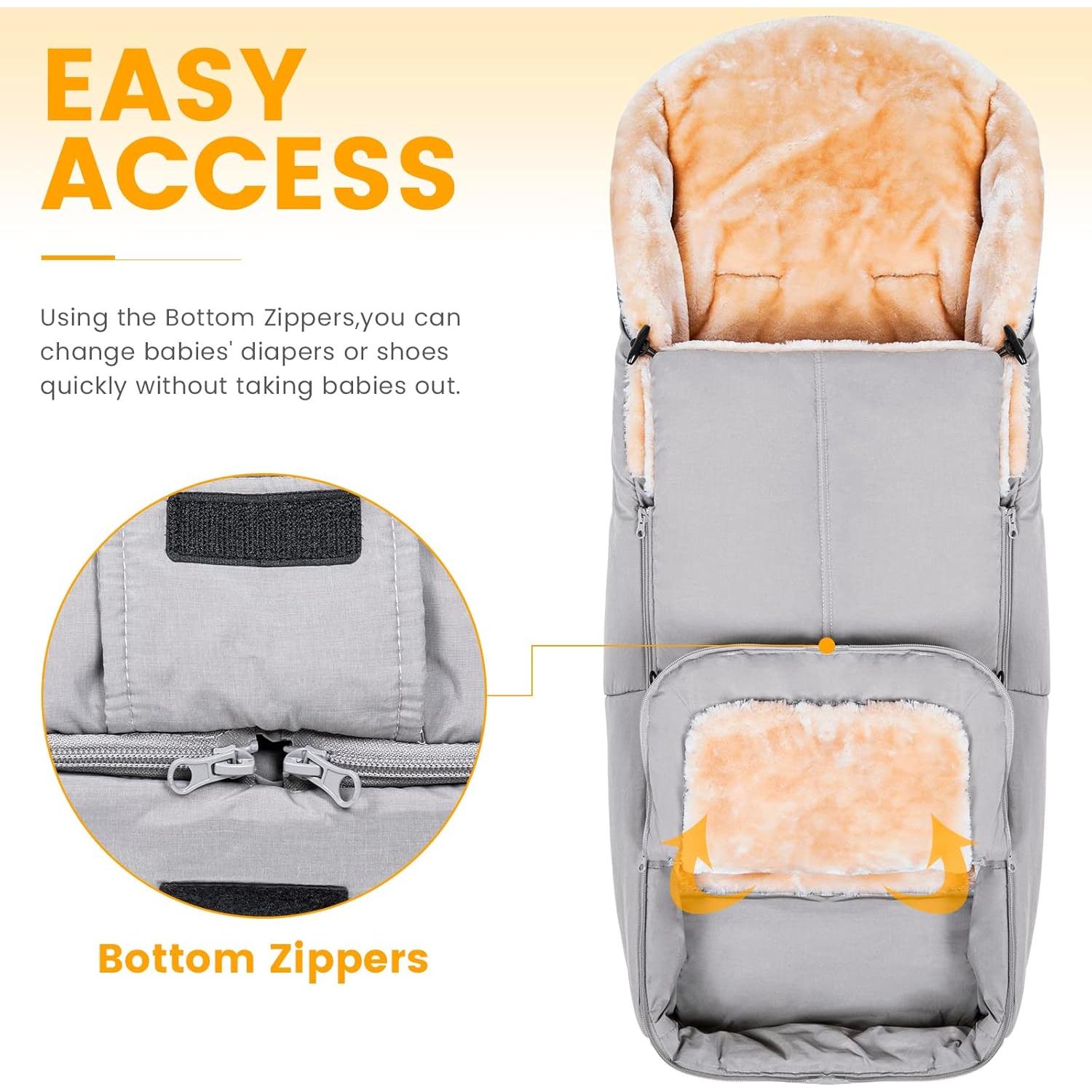 Saco de pies Orzbow X-Large Gris claro para bebé - A prueba de clima