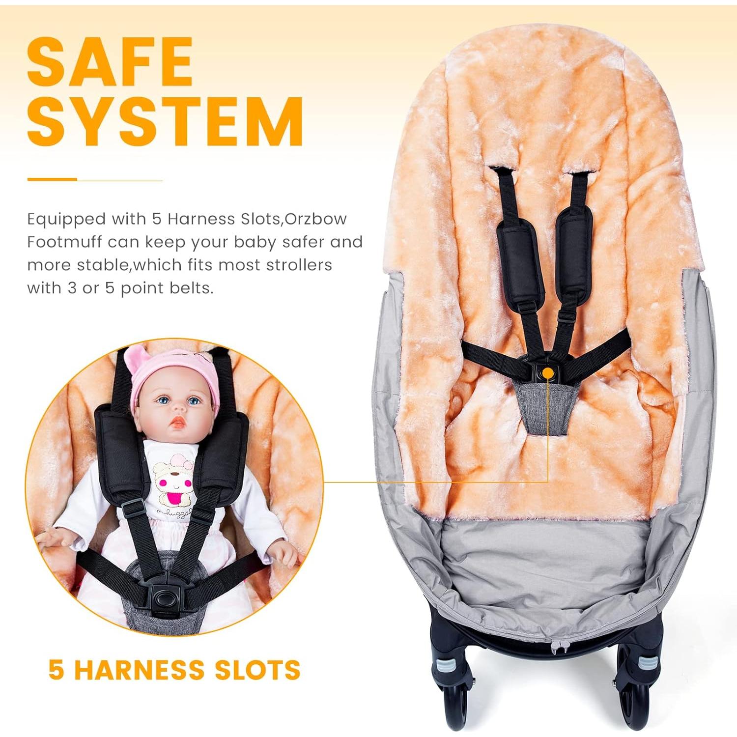 Saco de pies Orzbow X-Large Gris claro para bebé - A prueba de clima