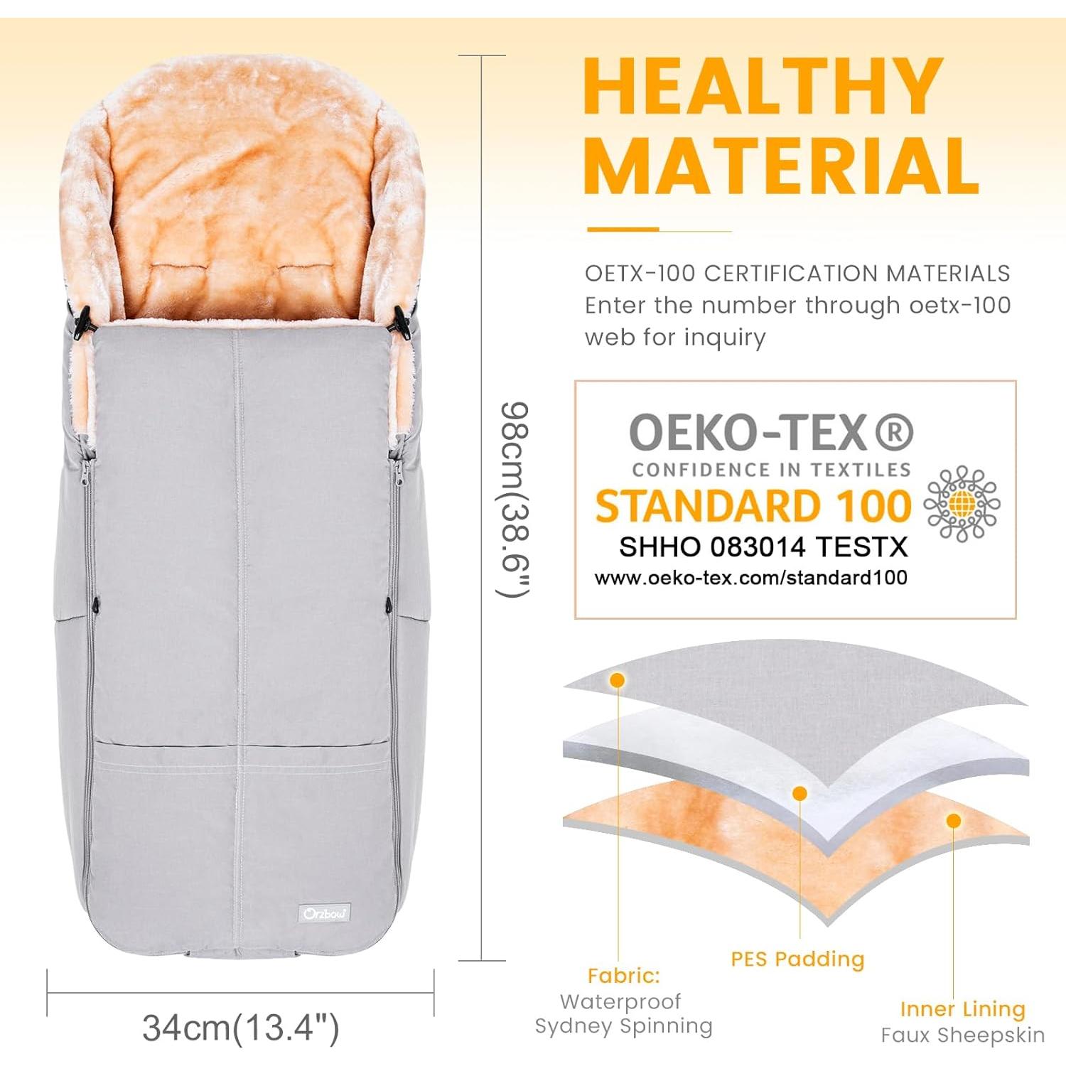 Saco de pies Orzbow X-Large Gris claro para bebé - A prueba de clima