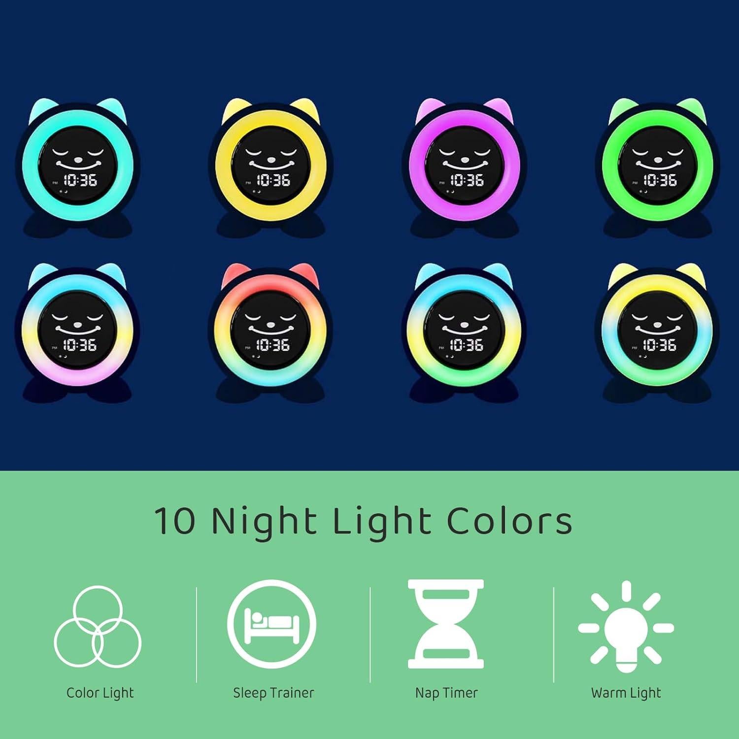Reloj Despertador Infantil FiveHome con Luz Nocturna y Temporizador