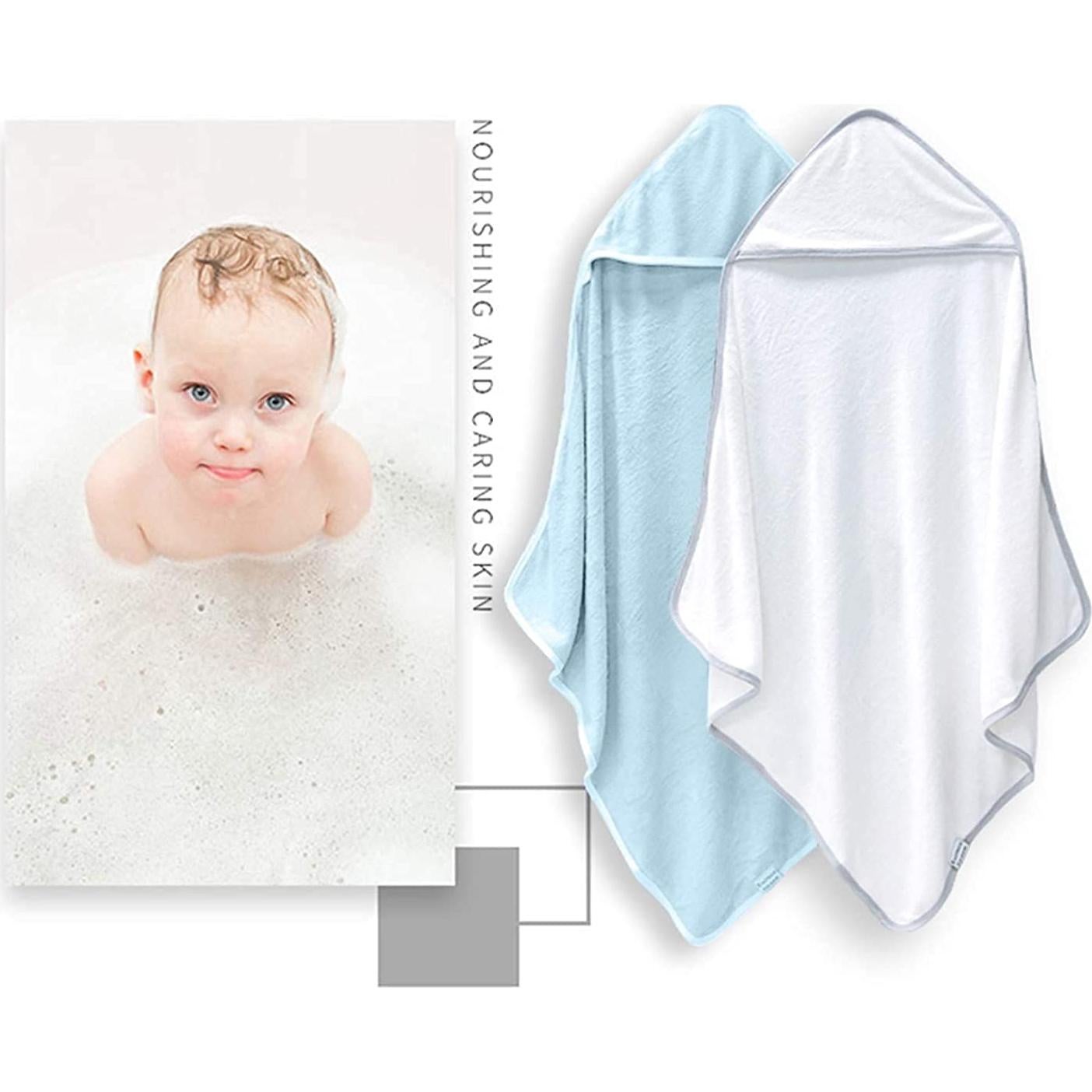 Toallas de Baño con Capucha para Bebés BAMBOO QUEEN - 2 Piezas 95x95 cm