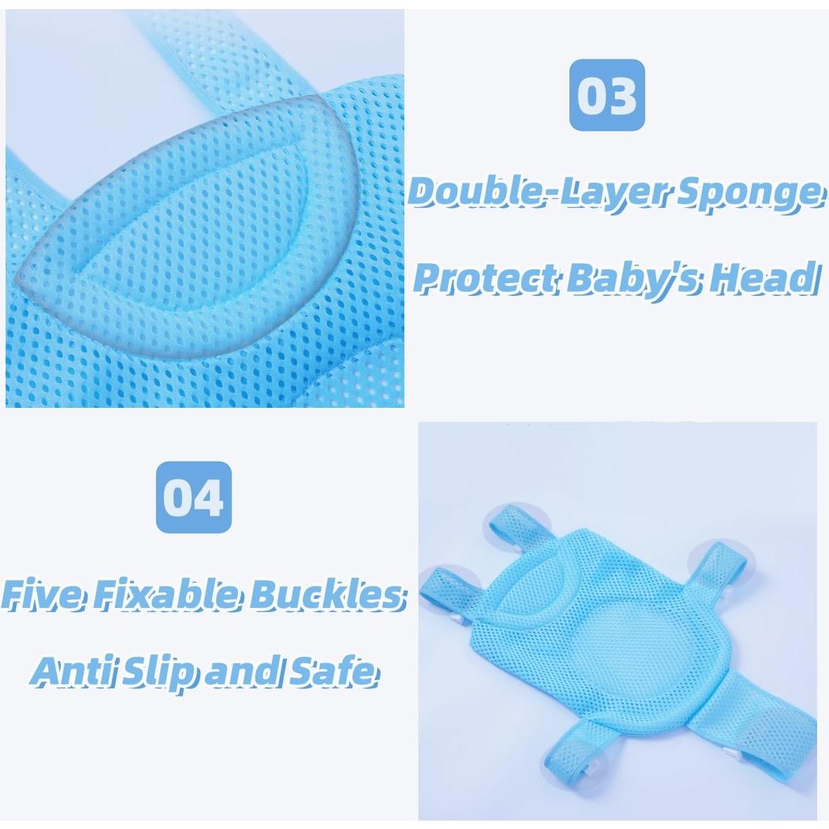 Alfombrilla de Asiento para Baño de Bebé Azul Claro Ajustable