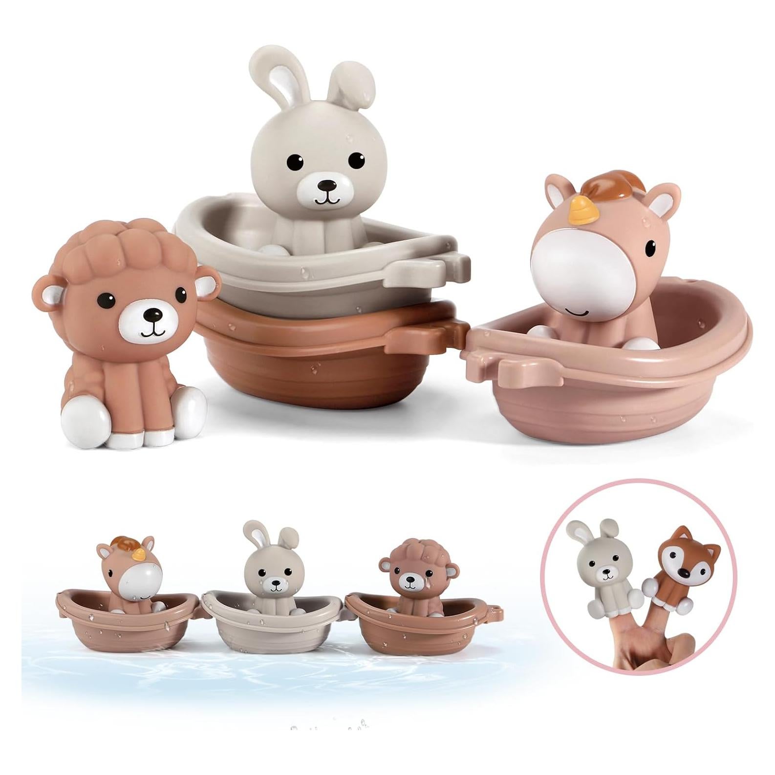 Juguetes de baño Nueplay para niños 18 meses, set 6 piezas