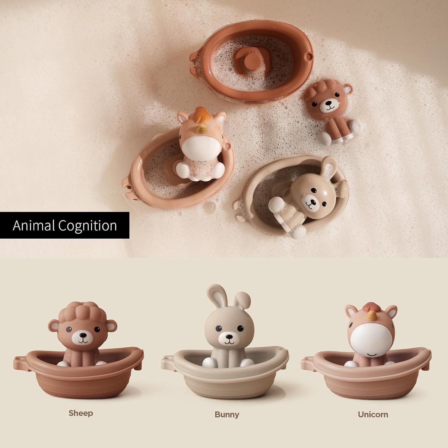 Juguetes de baño Nueplay para niños 18 meses, set 6 piezas