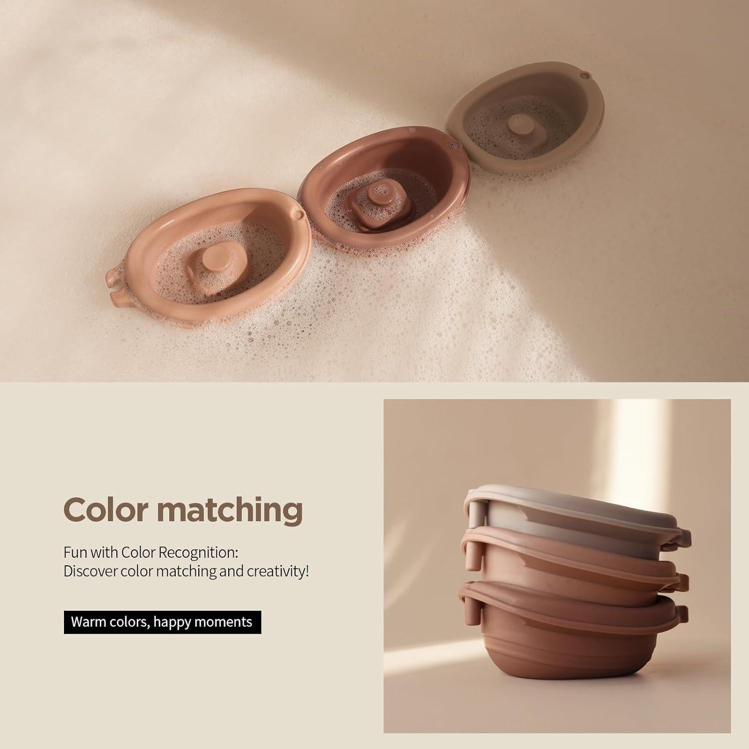 Juguetes de baño Nueplay para niños 18 meses, set 6 piezas