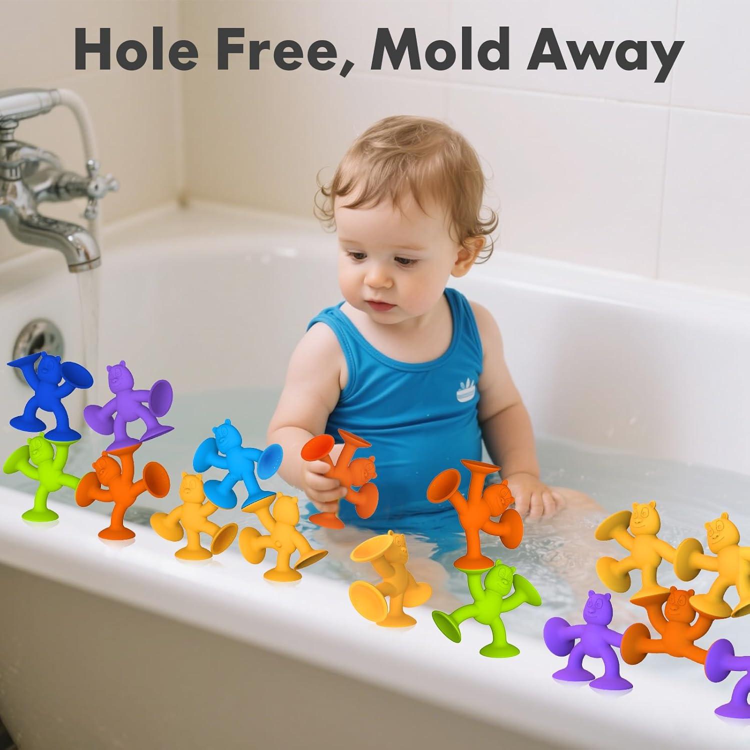 Juguetes de baño de silicona con succión 6 PCS para bebés