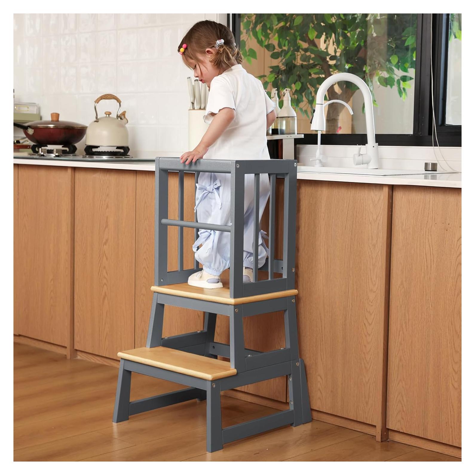 Escalera de Cocina para Niños Mangohood LT004 Gris 2025