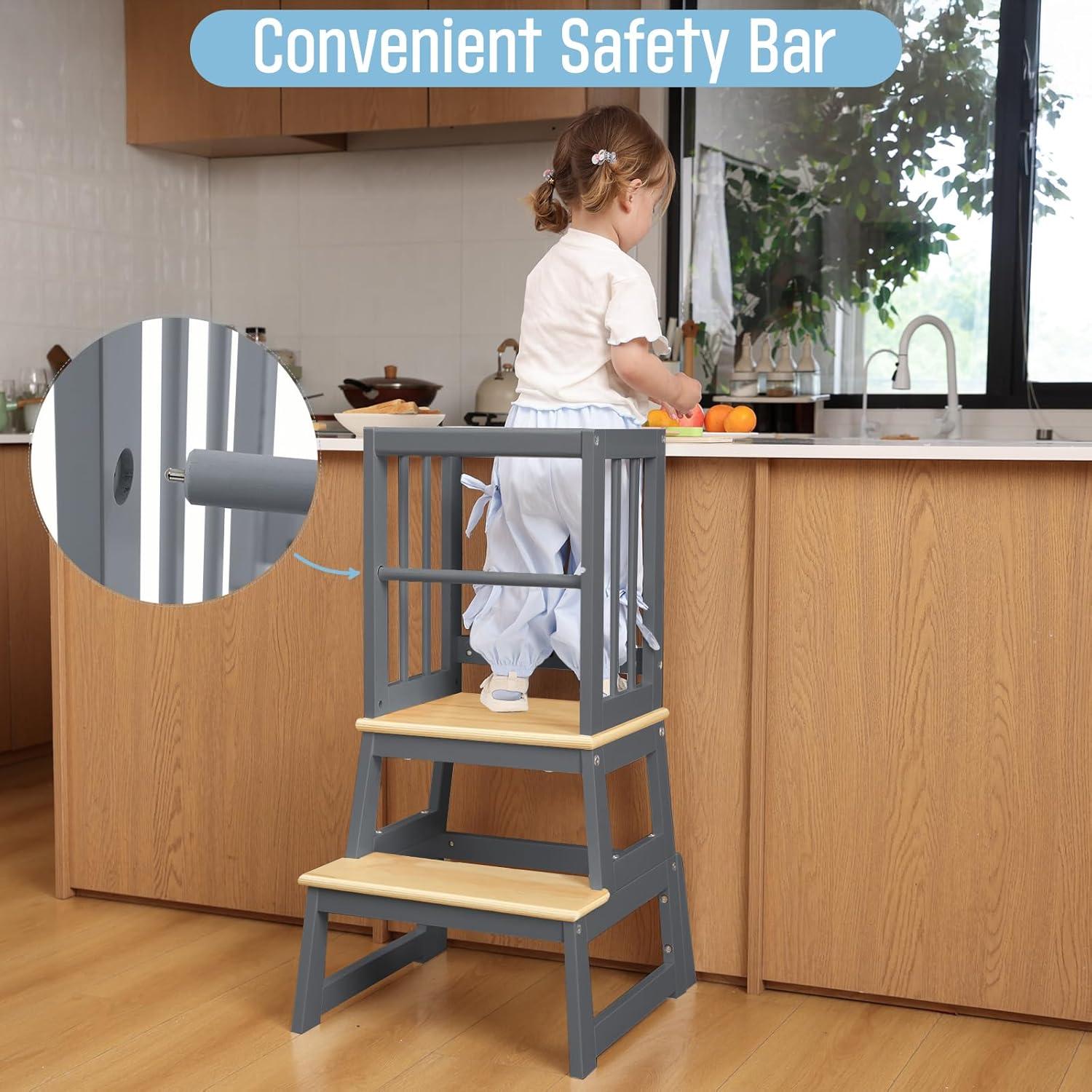 Escalera de Cocina para Niños Mangohood LT004 Gris 2025