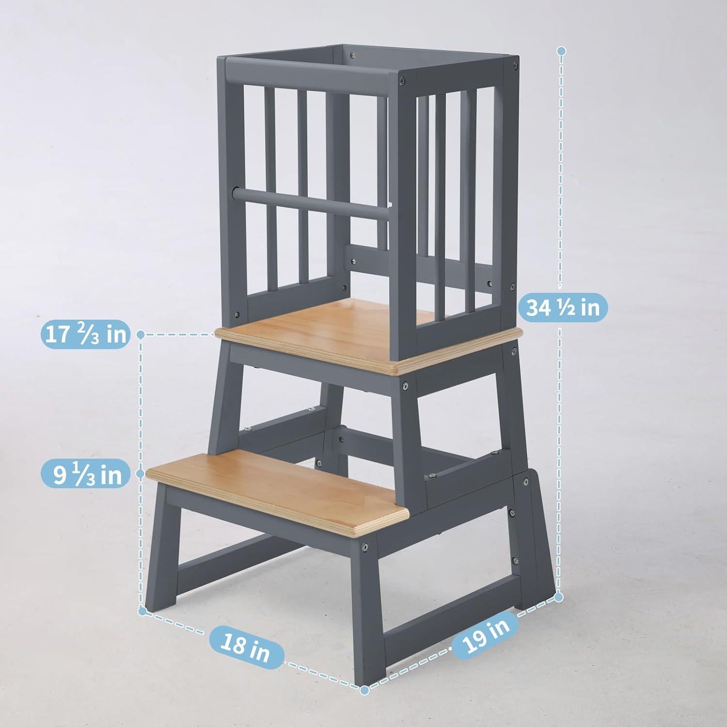 Escalera de Cocina para Niños Mangohood LT004 Gris 2025