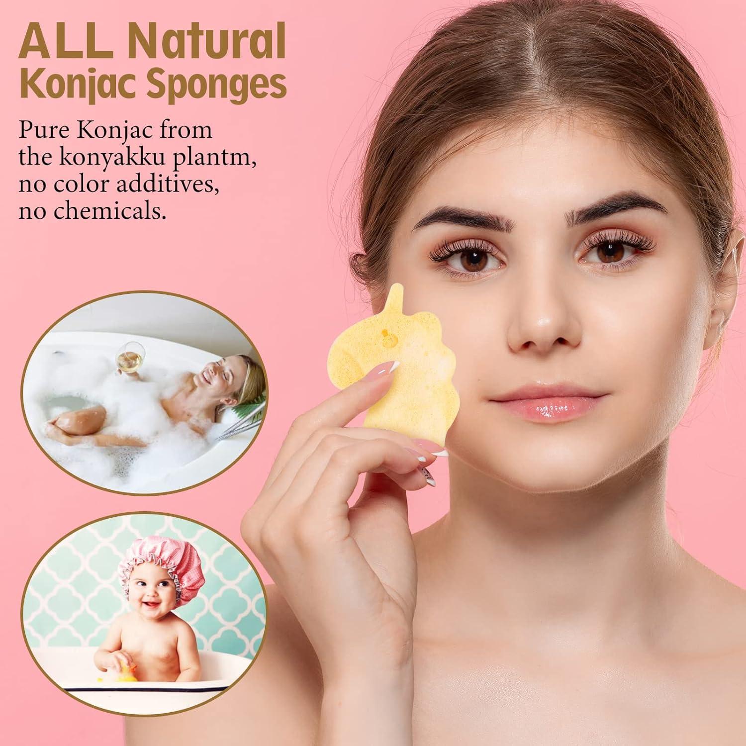 Esponjas de Baño Konjac para Bebés KECUCO - 5 Unidades