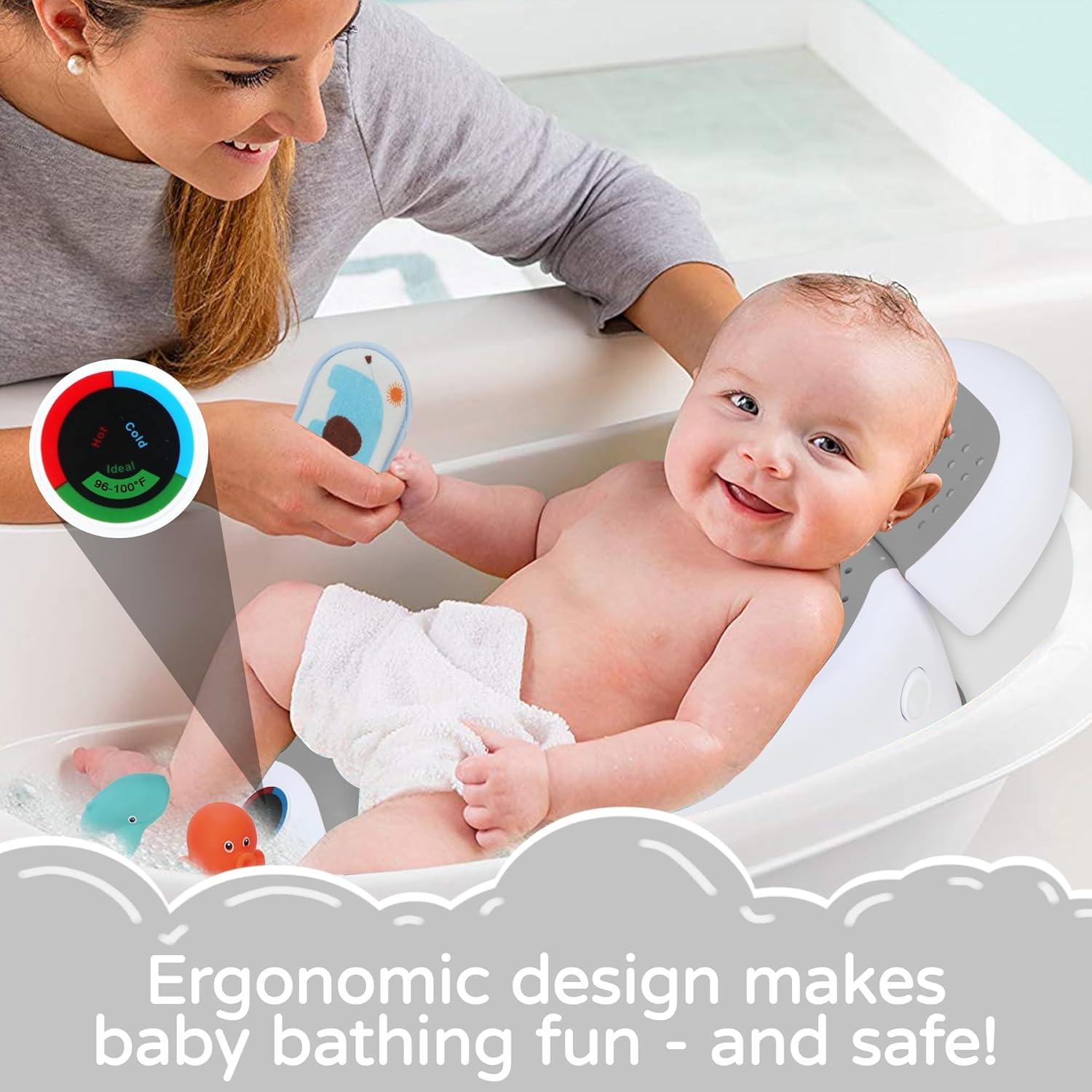 Soporte de Baño para Bebés babove Gris con Termómetro y Juguetes