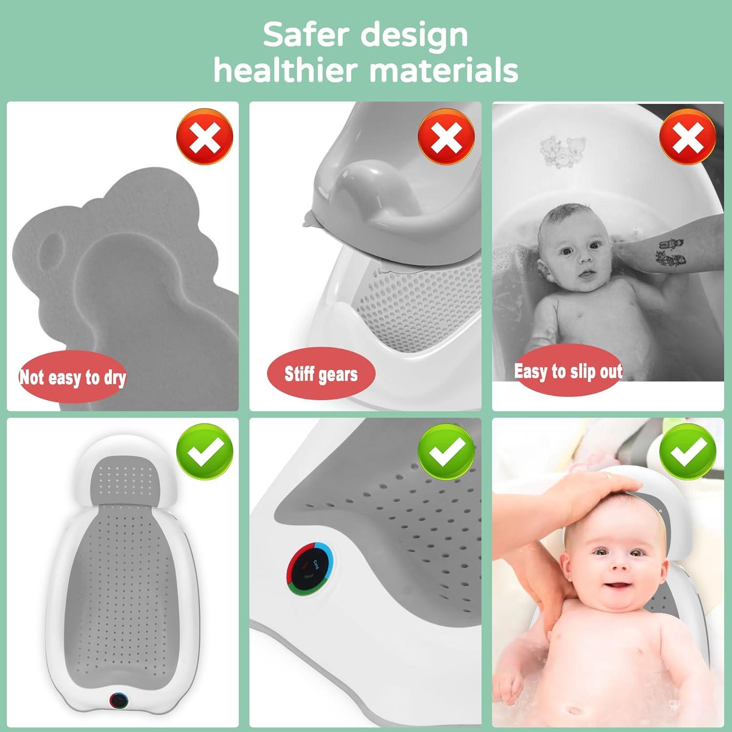 Soporte de Baño para Bebés babove Gris con Termómetro y Juguetes