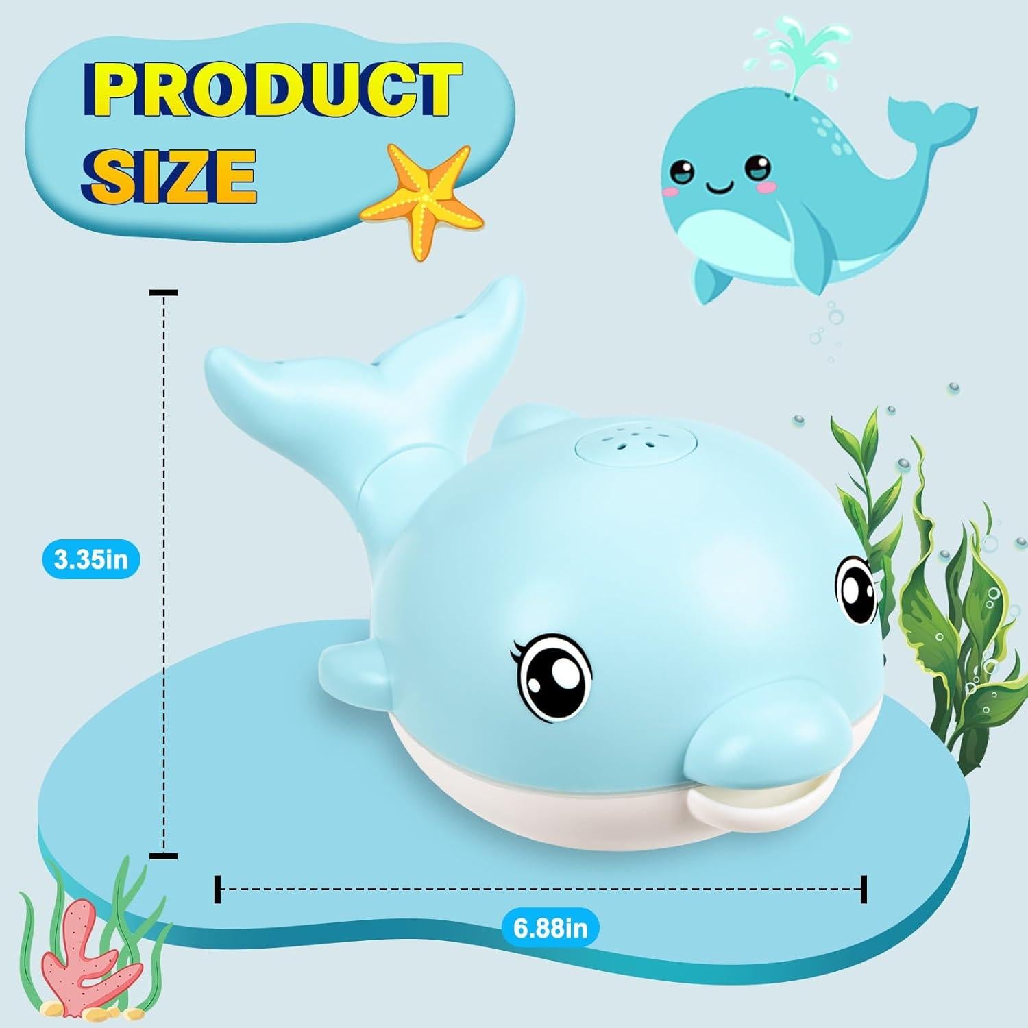 Juguete de Baño Recargable CAHILON Delfín con Música y Luces