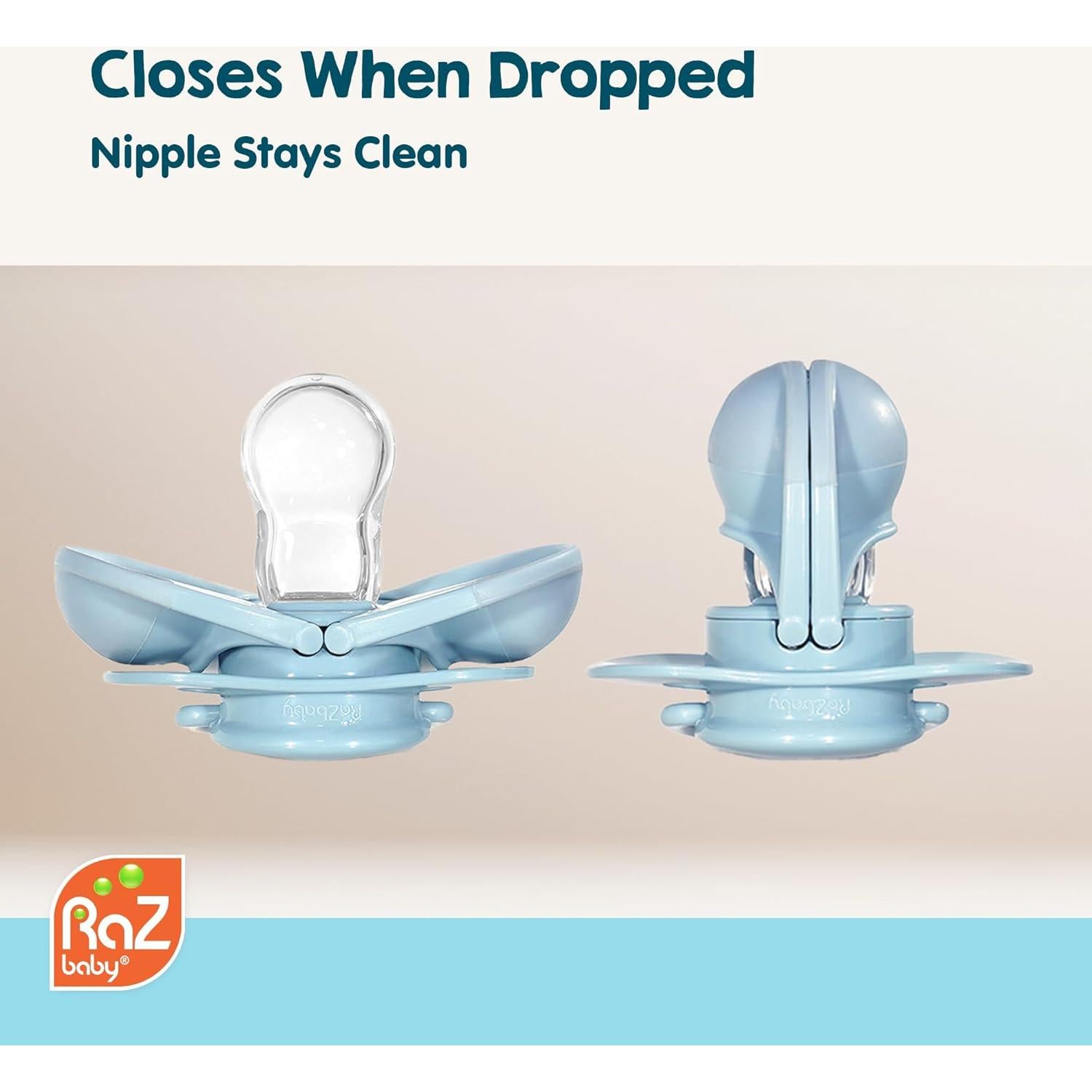 Chupete RaZbaby Keep-It-Kleen 2 Unidades Silicona Libre BPA