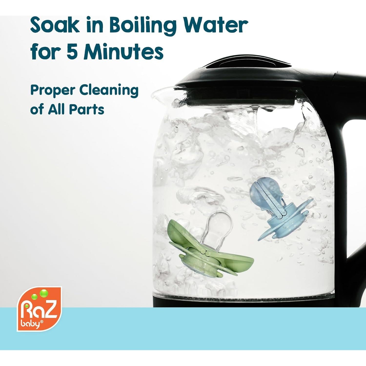 Chupete RaZbaby Keep-It-Kleen 2 Unidades Silicona Libre BPA