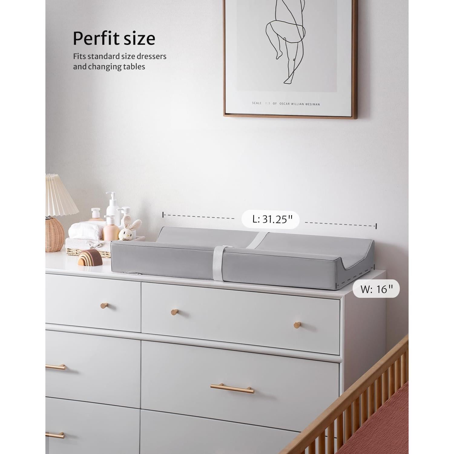 Almohadilla Cambiadora Impermeable Blissful Gris Claro 79.38x40.64cm