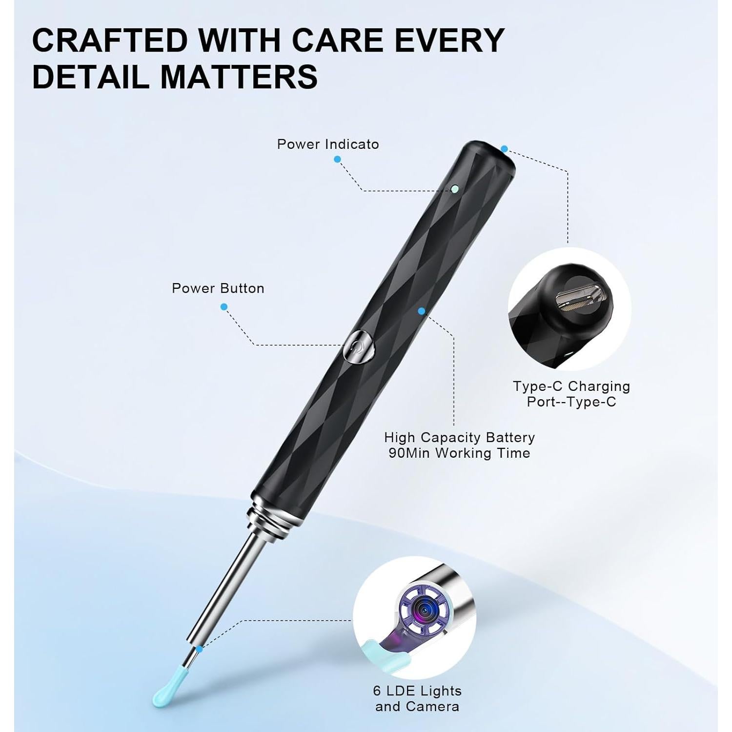 Kit Limpiador de Oídos Inalámbrico Keyloland con Cámara HD