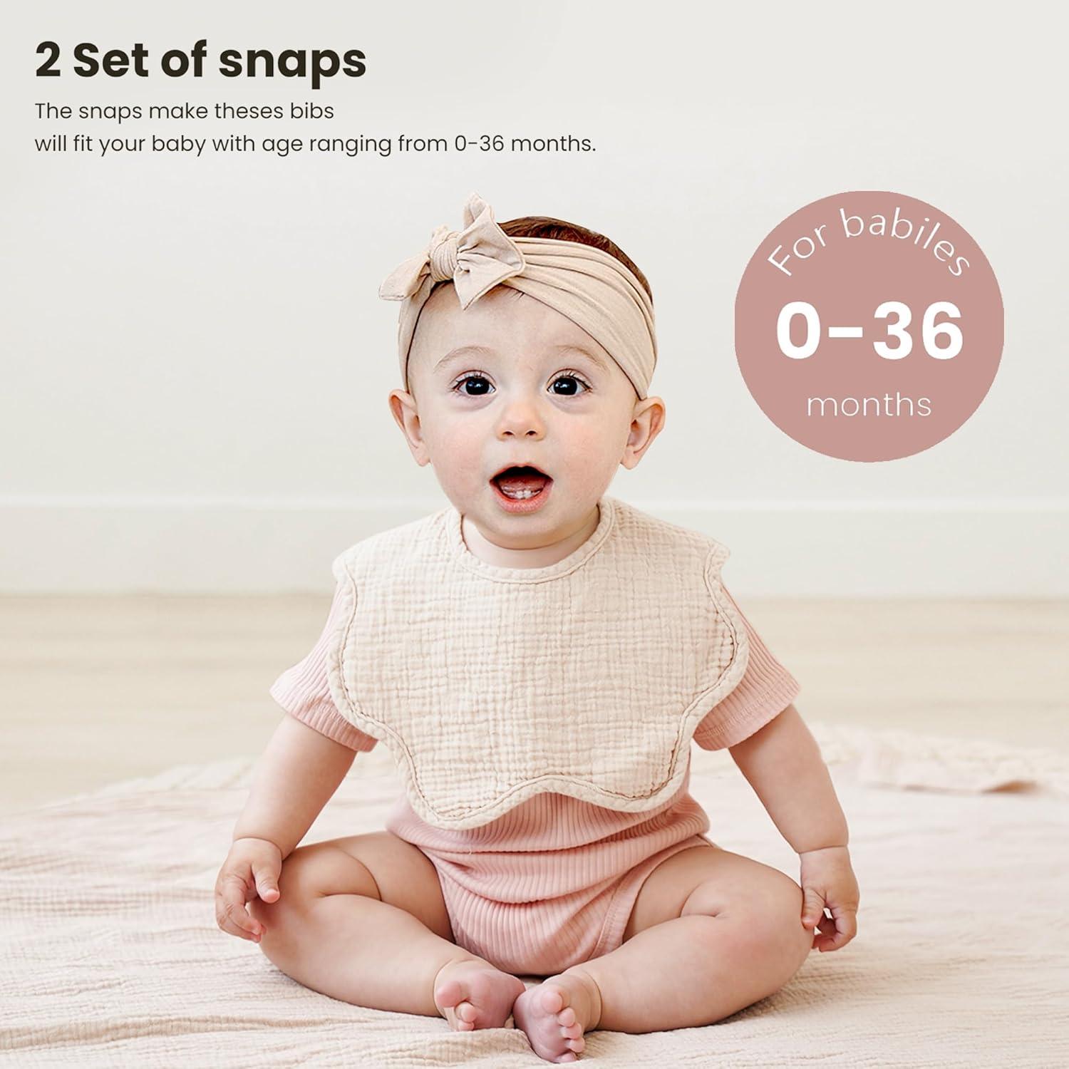 Baberos de Muselina Konssy 100% Algodón Absorbentes 6 Pzs