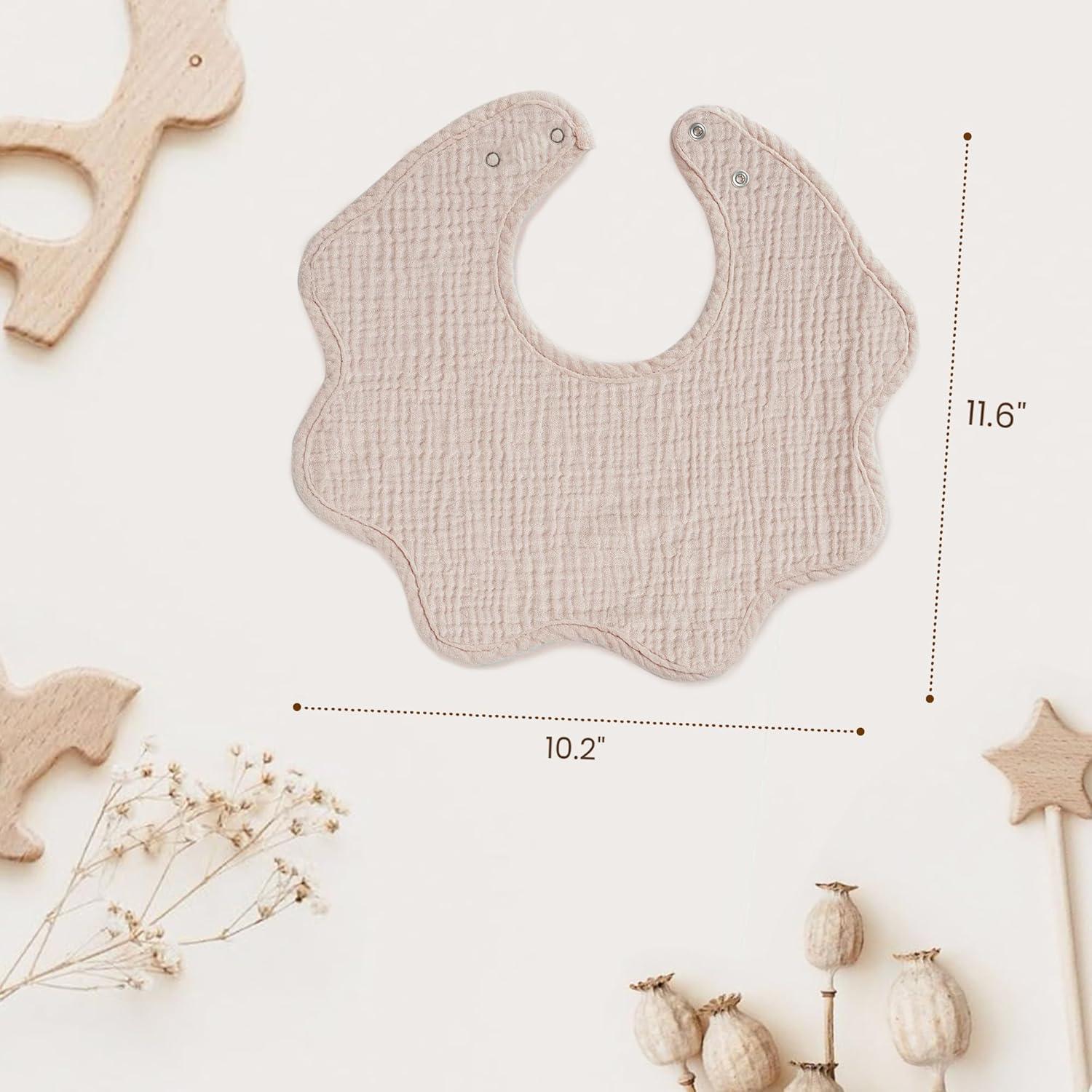 Baberos de Muselina Konssy 100% Algodón Absorbentes 6 Pzs