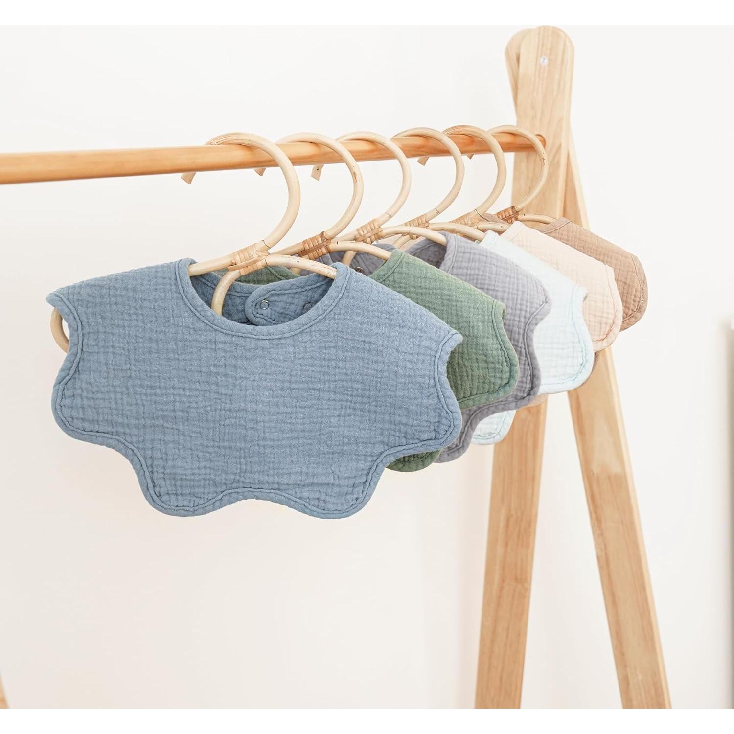 Baberos de Muselina Konssy 100% Algodón Absorbentes 6 Pzs