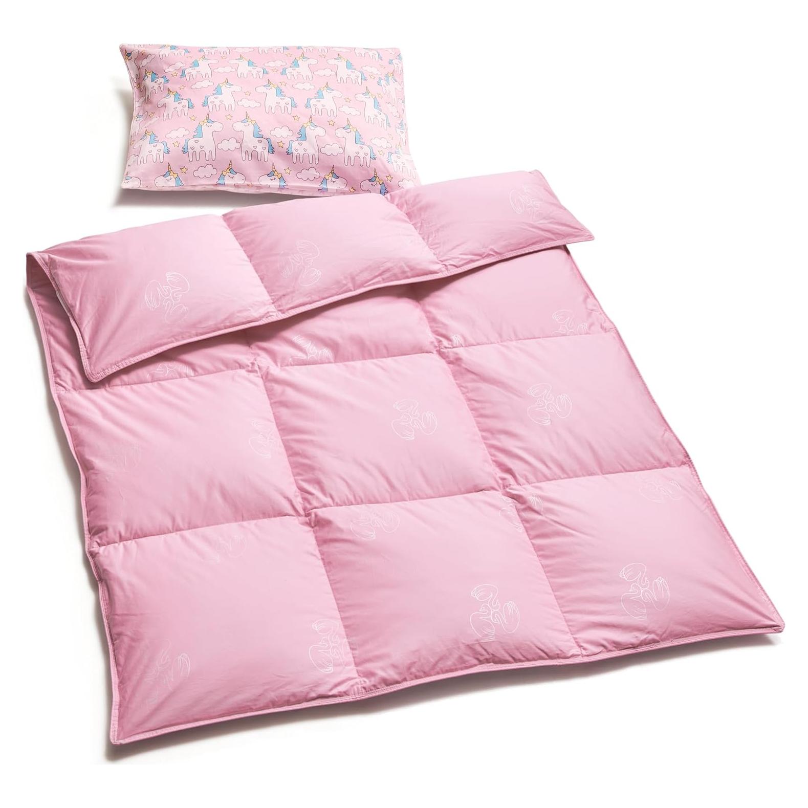 Edredón de Plumas de Ganso ZPECC Rosa 104x122 cm Hipoalergénico