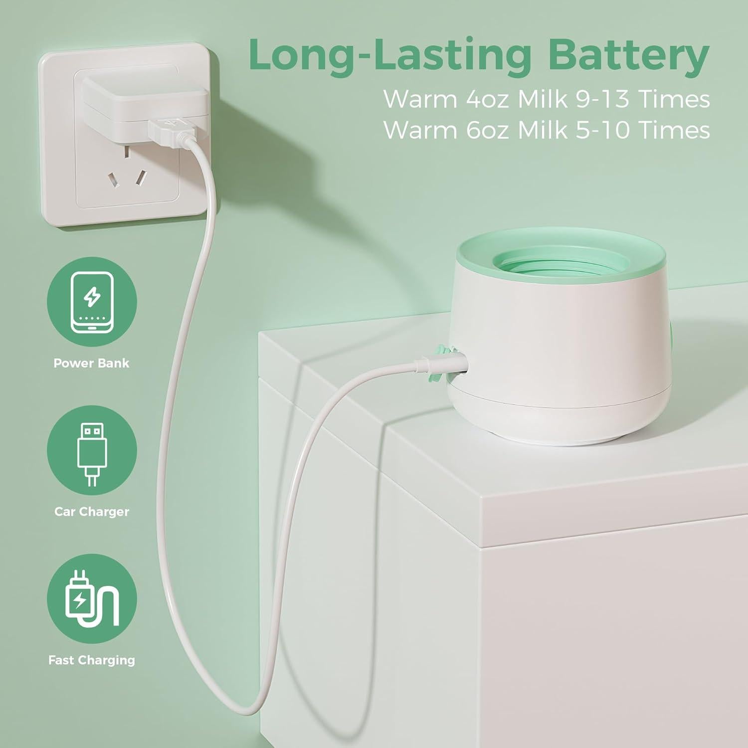 Calentador de Botellas Portátil HEYAXA para Leche Materna 113 ml