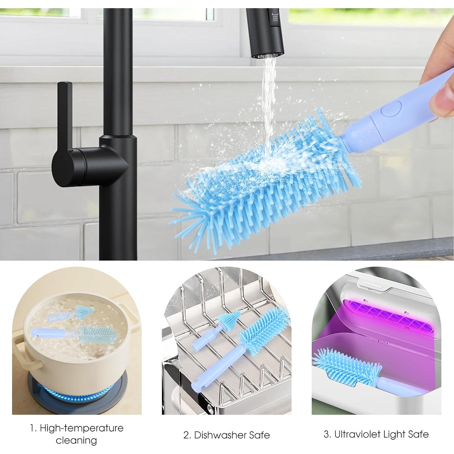 Juego de Cepillos para Biberones Lijroavy 7 en 1 Azul