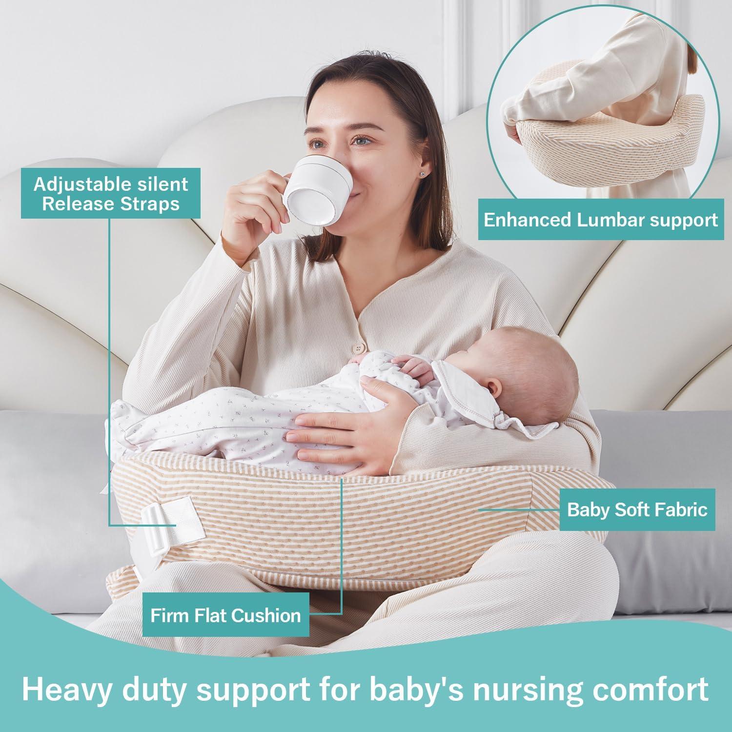 Almohada de Lactancia QSTEHEML Deluxe Ajustable Beige