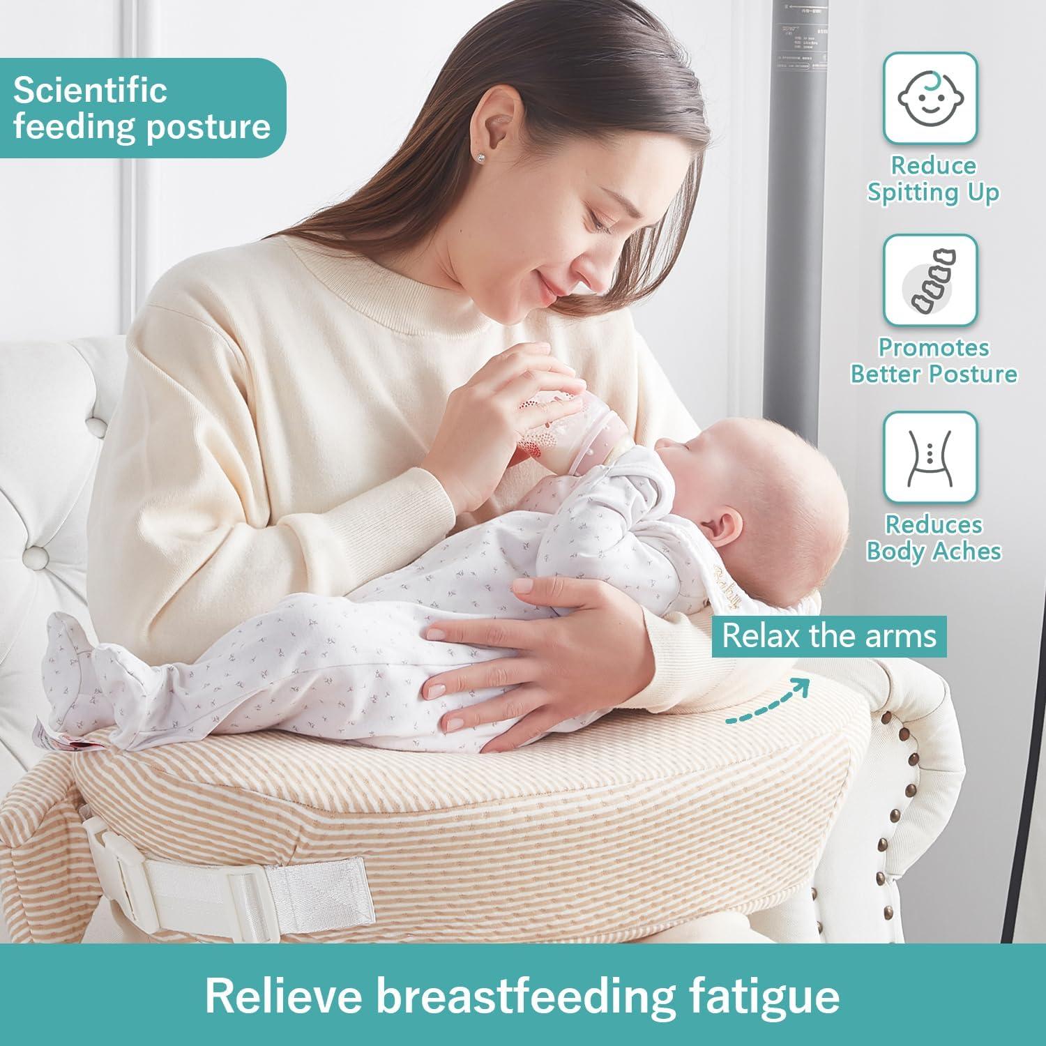 Almohada de Lactancia QSTEHEML Deluxe Ajustable Beige