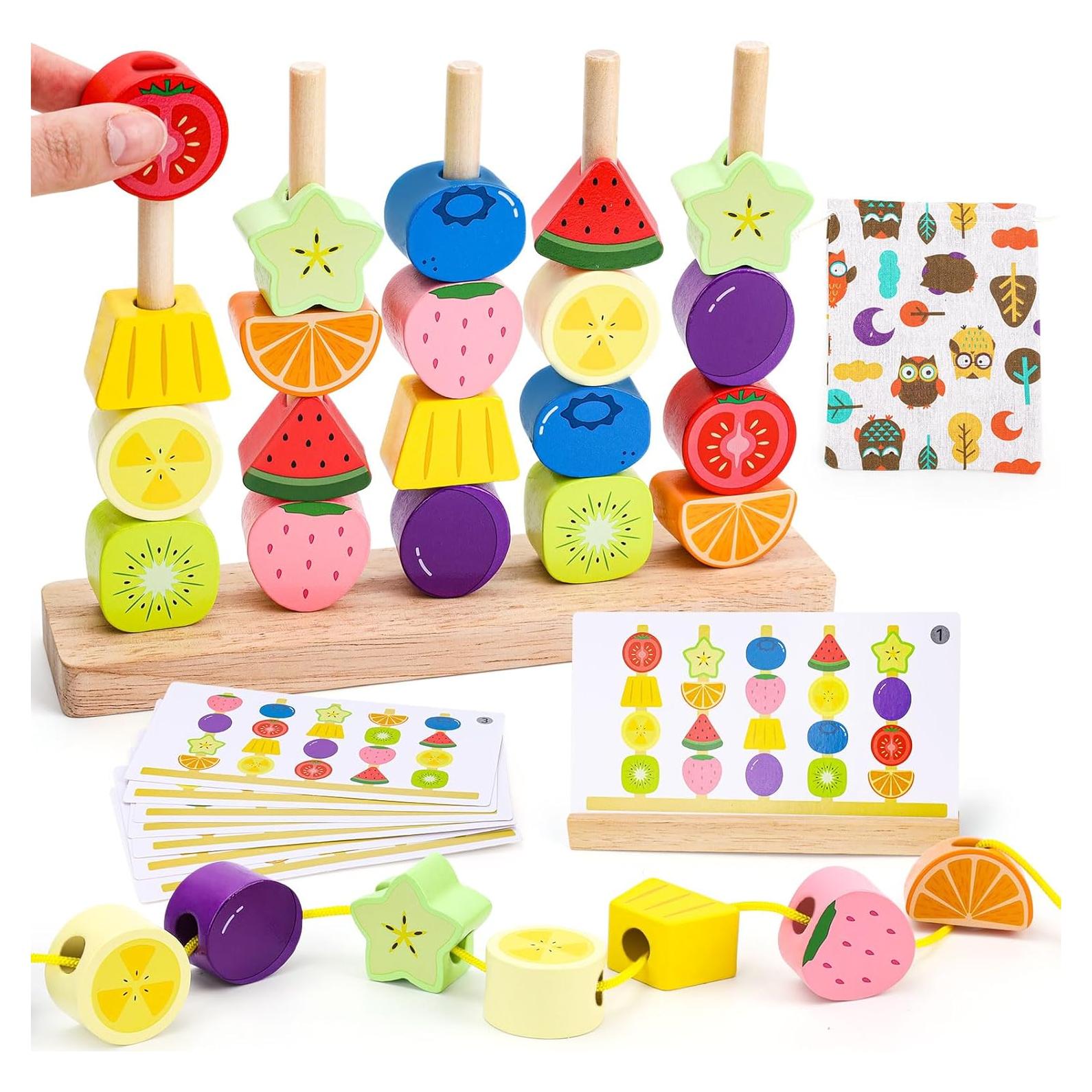 Kit Montessori de Cuentas de Madera Appoft 20 Piezas 2-5 Años