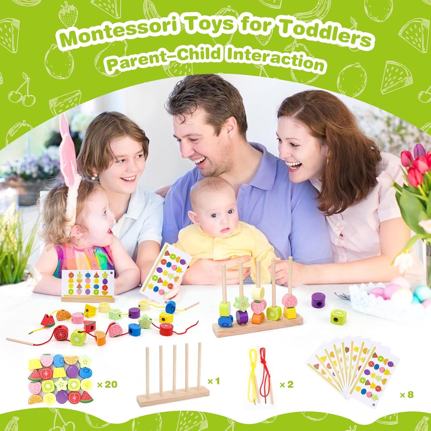 Kit Montessori de Cuentas de Madera Appoft 20 Piezas 2-5 Años