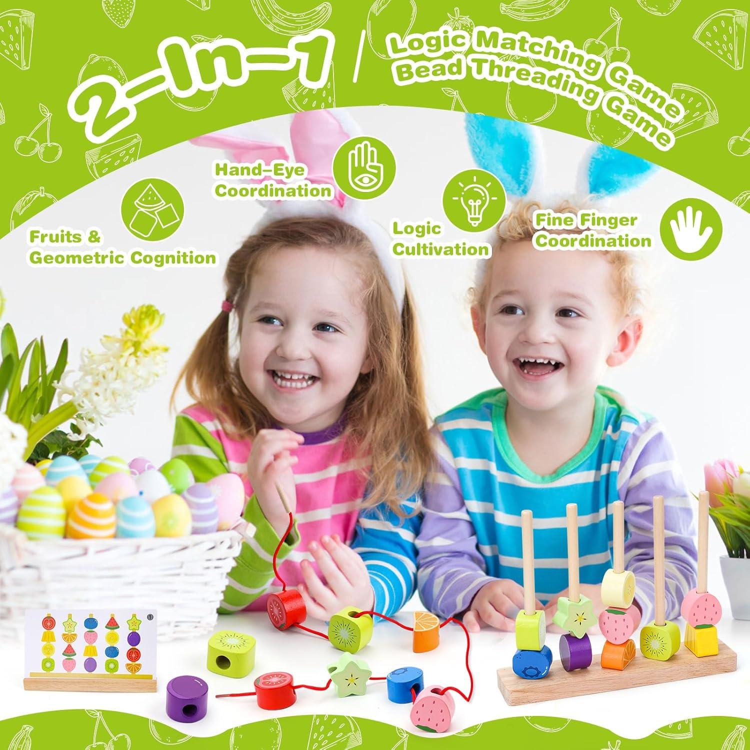 Kit Montessori de Cuentas de Madera Appoft 20 Piezas 2-5 Años