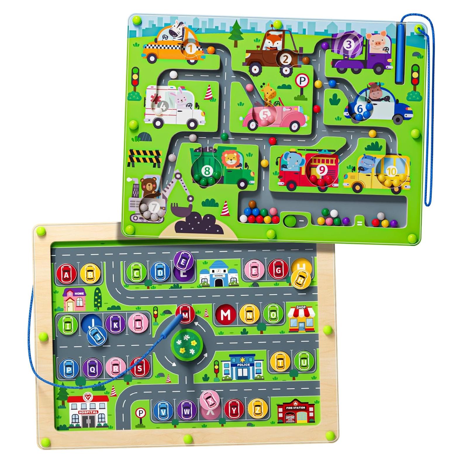 Rompecabezas Magnético 2 en 1 Tymokcall Laberinto Alfabeto